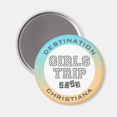 Girls Trip 2023 Urlaub Tropische Strahlen Custom Magnet (Vorderseite/Rückseite)