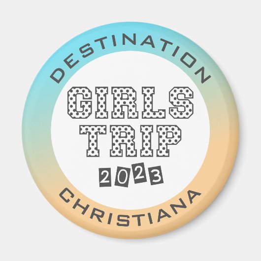 Girls Trip 2023 Urlaub Tropische Strahlen Custom Magnet (Vorne)