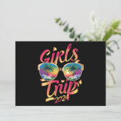 Girls Trip 2024 Summer Beach Vacation 2024 Einladung (Stehend Vorderseite)
