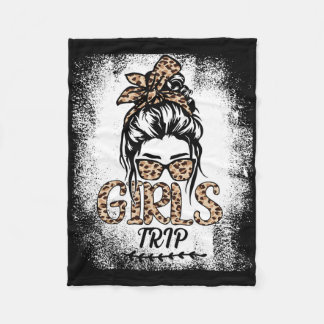 Girls Trip 2025 Messy Bun Leopard Bester Freund Ma Fleecedecke