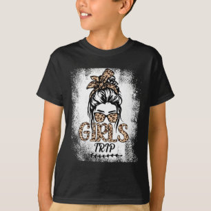 Girls Trip 2025 Messy Bun Leopard Bester Freund Ma T-Shirt