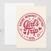 Girls Trip 2026 Making Memories Together Girly Einladung (Vorne/Hinten)