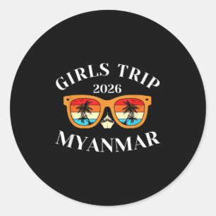 Girls Trip 2026 Myanmar Spring Break 2026 Cruise V Runder Aufkleber
