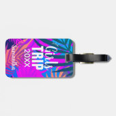 Girls Trip 20XX, tropische Blätter Gepäckanhänger (Rückseite horizontal)