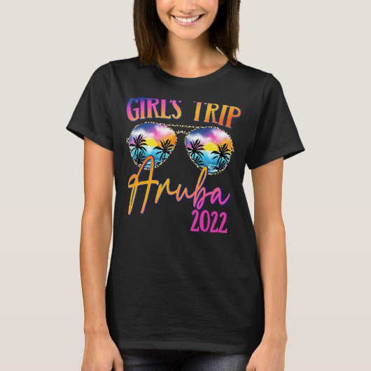 Girls Trip Aruba 2022 Sonnenbrille Sommermatching  T-Shirt (Vorderseite)