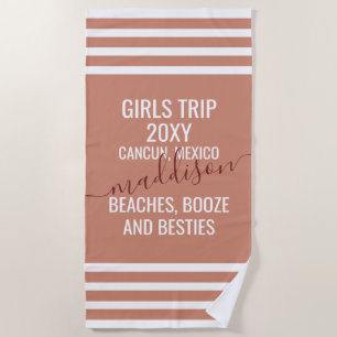 Girls Trip Besties Abenteuer Funny Trendy Color Strandtuch