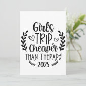 Girls Trip billiger als Therapie 2025 Einladung (Stehend Vorderseite)