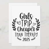 Girls Trip billiger als Therapie 2025 Einladung (Vorne/Hinten)
