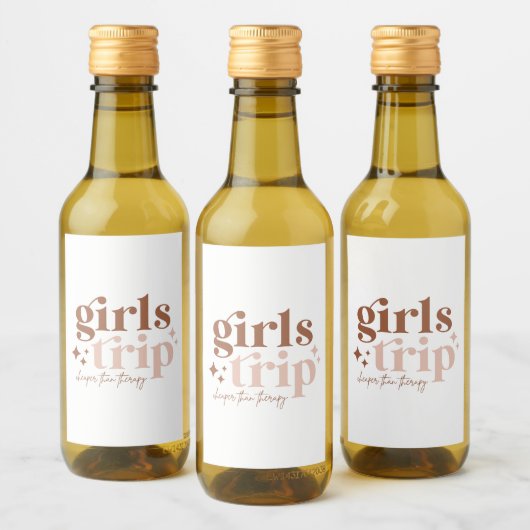 Girls Trip billiger als Therapie Weinetikett (Flaschen)