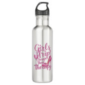 Girls Trip billiger als Therapiewochenende Party Edelstahlflasche (Vorderseite)