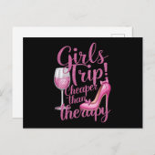 Girls Trip billiger als Therapiewochenende Party Postkarte (Vorne/Hinten)