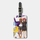 Girl's Trip, Boho, personalisierter Gepäckanhänger (Vorderseite vertikal)