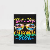 Girl's Trip California 2026 Summer Vacation Sungle Karte (Vorderseite)
