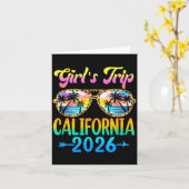 Girl's Trip California 2026 Summer Vacation Sungle Karte (Gelbe Blume)