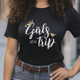 Girls Trip Gold Crown Rosa Herzschlag T-Shirt