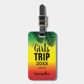 Girls Trip mit Crown Year & Name Green Yellow Red Gepäckanhänger (Vorderseite vertikal)