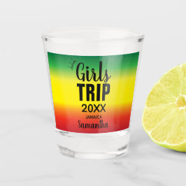 Girls Trip mit Crown Year & Name Green Yellow Red Schnapsglas