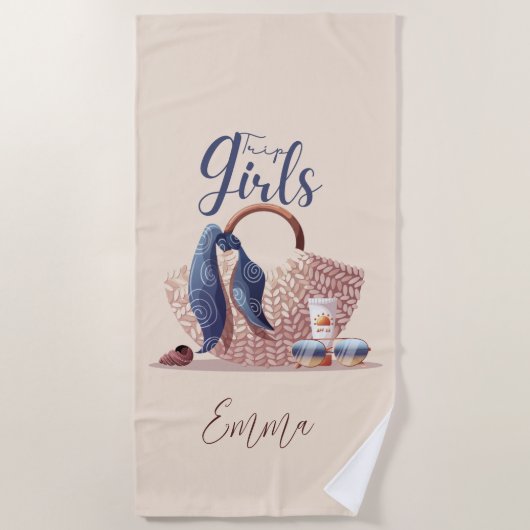 Girls Trip Monogram Strandtuch (Vorderseite)