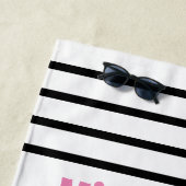 Girls Trip Nautical Anchor Rosa und Schwarz Strandtuch (Beispiel)