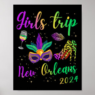 Girls Trip New Orleans 2024 Mardi Gras Maskottchen Poster