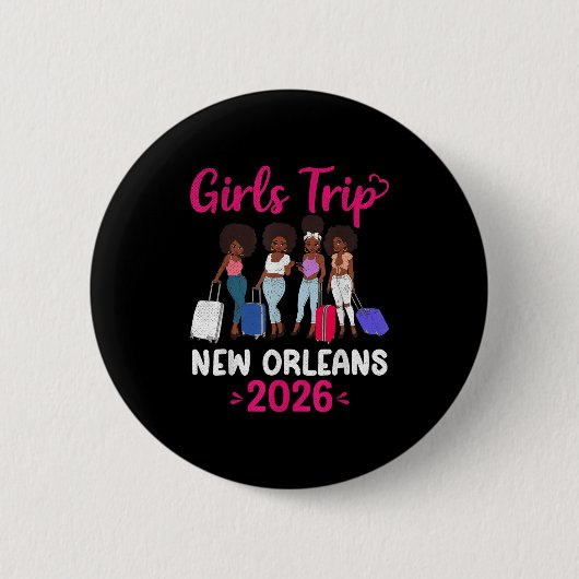 Girls Trip New Orleans 2026 Squad Matching Outfit  Button (Vorderseite)