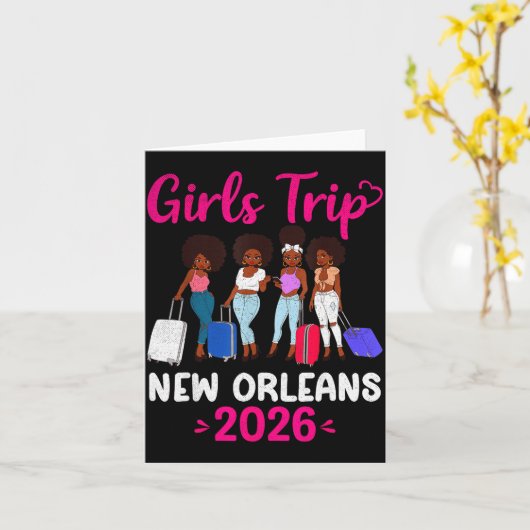 Girls Trip New Orleans 2026 Squad Matching Outfit Karte (Gelbe Blume)