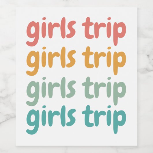 Girls Trip Niedlich Retro Girls Weekend Abenteuerr Weinetikett (Einzelnes Label)