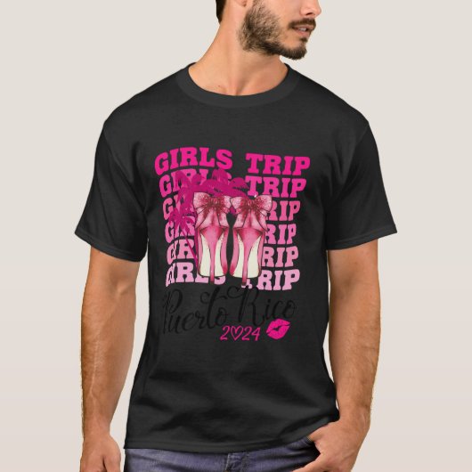 Girls Trip Puerto Rico 2024 Frauen Wochenende Birt T-Shirt (Vorderseite)