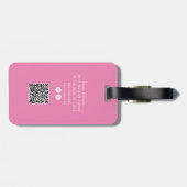 Girls Trip | Trendy Script auf Pink und QR Code Gepäckanhänger (Rückseite horizontal)