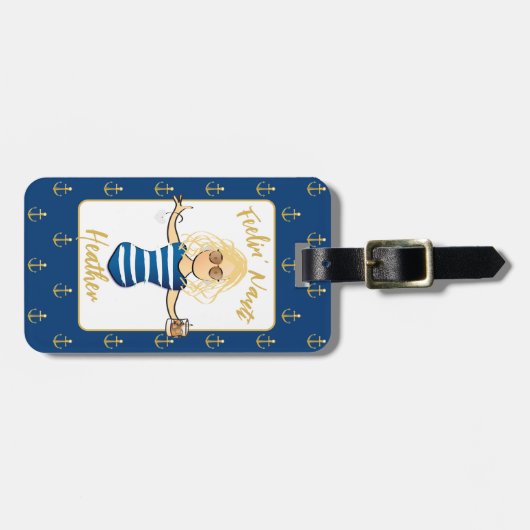 Girl's Trip Weekend Funny Nautical Beach Vacation Gepäckanhänger (Vorderseite horizontal)