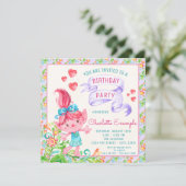 Girls Troll Geburtstagsparty Einladungen (Stehend Vorderseite)