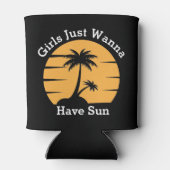 Girls Tropical Beach Urlaub Sommer kann kühlen Dosenkühler (Rückseite)