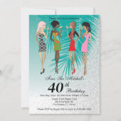 Girls Tropical Luau Party Einladung (Vorderseite)