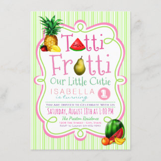 Girls Tutti Frutti Geburtstagsparty Einladung