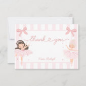 Girls Tutu Coquette Ballerina Dankeskarte (Vorderseite)