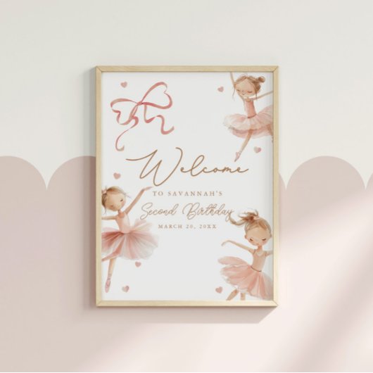 Girls' Tutu Niedlich Boho Ballerina Geburtstag Wil Poster