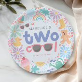 Girls Two Cool Summer Pool Party 2nd Birthday Pappteller