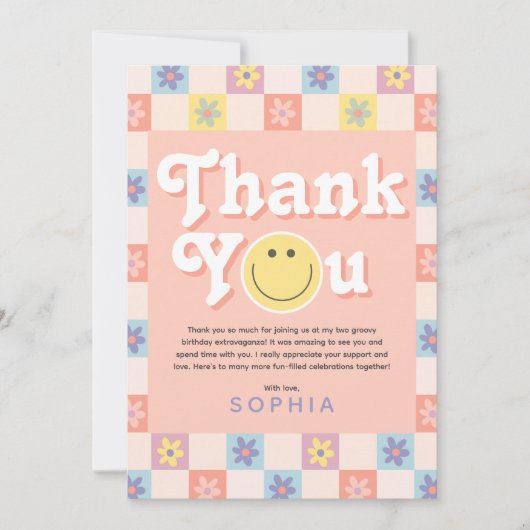 Girls Two Groovy Boho Dankeskarte (Vorderseite)