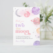Girl's Two the Moon Dankeschön Karten (Stehend Vorderseite)