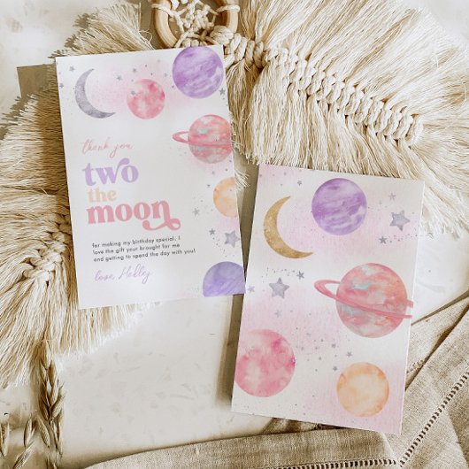 Girl's Two the Moon Dankeschön Karten