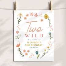 Girls Two Wild Boho Birthday Welcome Sign