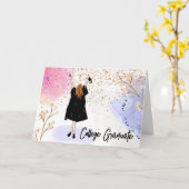 Girls-Uni-Abschluss Karte (Gelbe Blume)