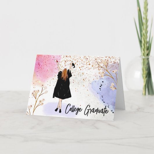 Girls-Uni-Abschluss Karte (Vorderseite)