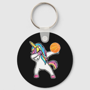 Girls Unicorn Dabbing Basketball Spieler Spaß Ball Schlüsselanhänger