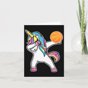 Girls Unicorn Dabbing Bysketbyll Player Fun Bbylle Karte