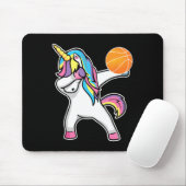 Girls Unicorn Dabbing Bysketbyll Player Fun Bbylle Mousepad (Mit Mouse)