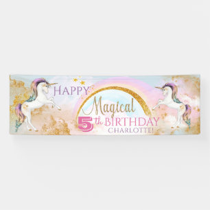 Girls Unicorn Geburtstagsparty Banners Banner