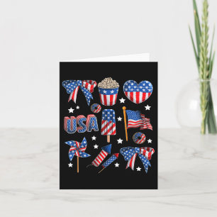 Girls Usa Flag Fireworks Bows Patriotic 4. Jul Karte