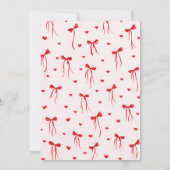 Girls Valentine's Day Invite Pink & Red Einladung (Rückseite)