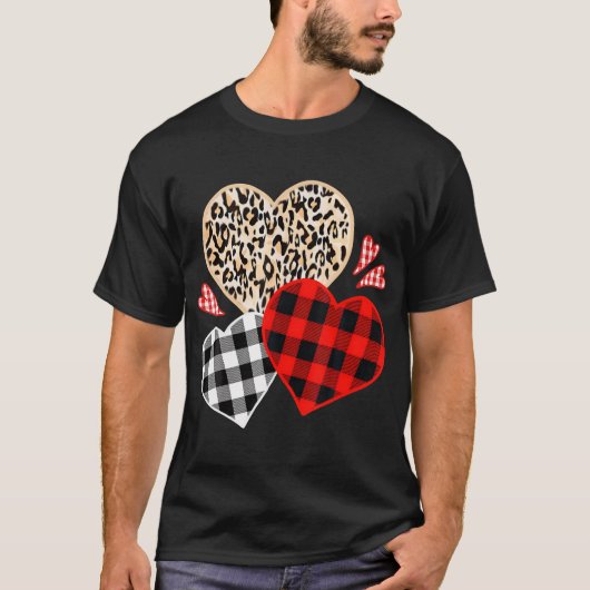 Girls Valentinstag Shirts Herz Liebe Leopard Re (Vorderseite)